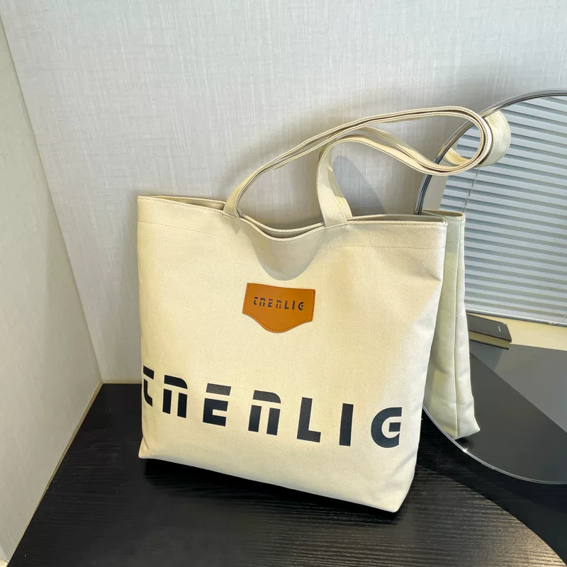 Shopping bag, capacious linen bag, one-shoulder bag