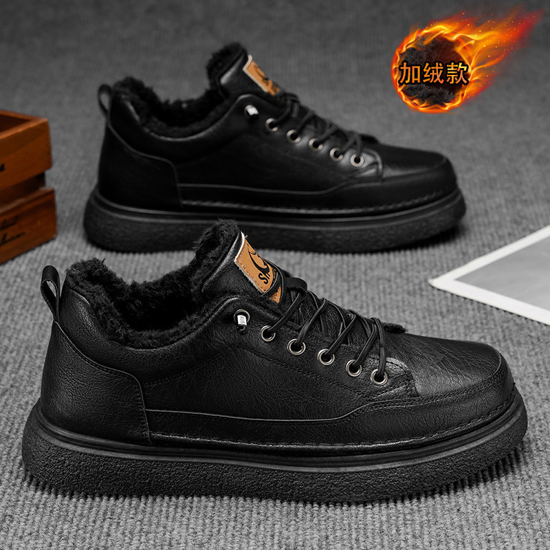 Winter Fleece-Lined Martin Boots For Men, Waterproof And Non-Slip Short Boots, Trendy And Versatile, Thickened Warm Cott_vogvips.com