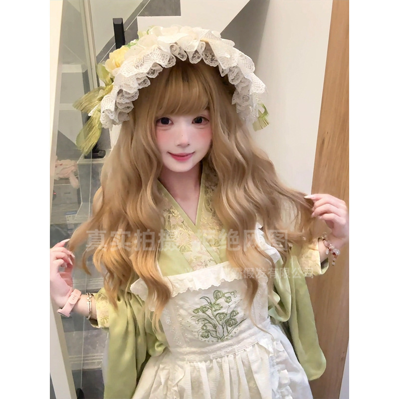 制覇ウィッグ ゴールデンかわいい人形 デイリーファッション ロリータ 年齢軽減 美白 甘い女性 フルヘッドセット 外国貿易|undefined