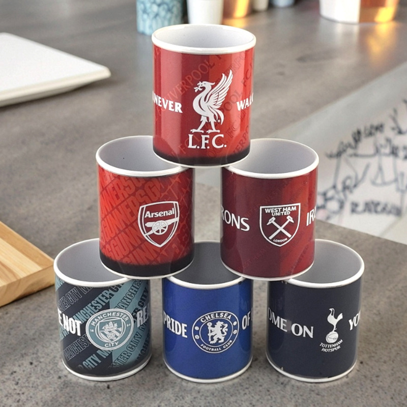 Taza de cerámica minimalista transfronteriza letras inglesas clásicas, temperatura, decoloración, antiescaldado, taza de cerámica con asa para oficina