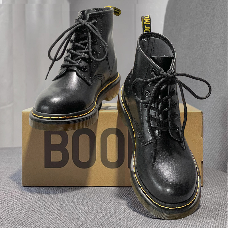 Putian Dr Boots Women's 1460 Doctor 2023 Autumn and Spring New Style Fleece-Lined British Style Thick-Soled Versatile Short Boots