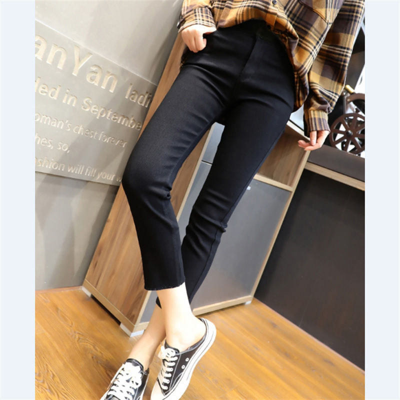 Petite Women's Large Size Ripped Straight-Leg Denim Pants, Slim-Fit Cropped Pants, Summer Thin Style, Ankle-Length Petite Women's Large Size Ripped Straight-Leg Denim Pants, Slim-Fit Cropped Pants, Summer Thin Style, Ankle-Length