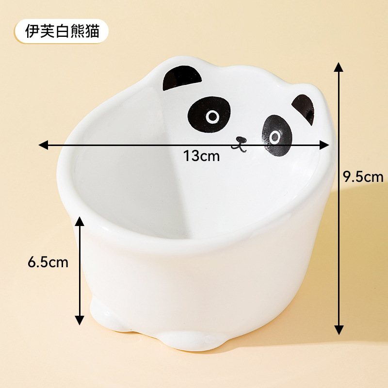 Suministros transfronterizos para mascotas, área de humedad de alimentos, tazones dobles de cerámica para gatos lindos, tazones para gatos anti-volcado, tazones para beber, tazones para perros, tazones para mascotas