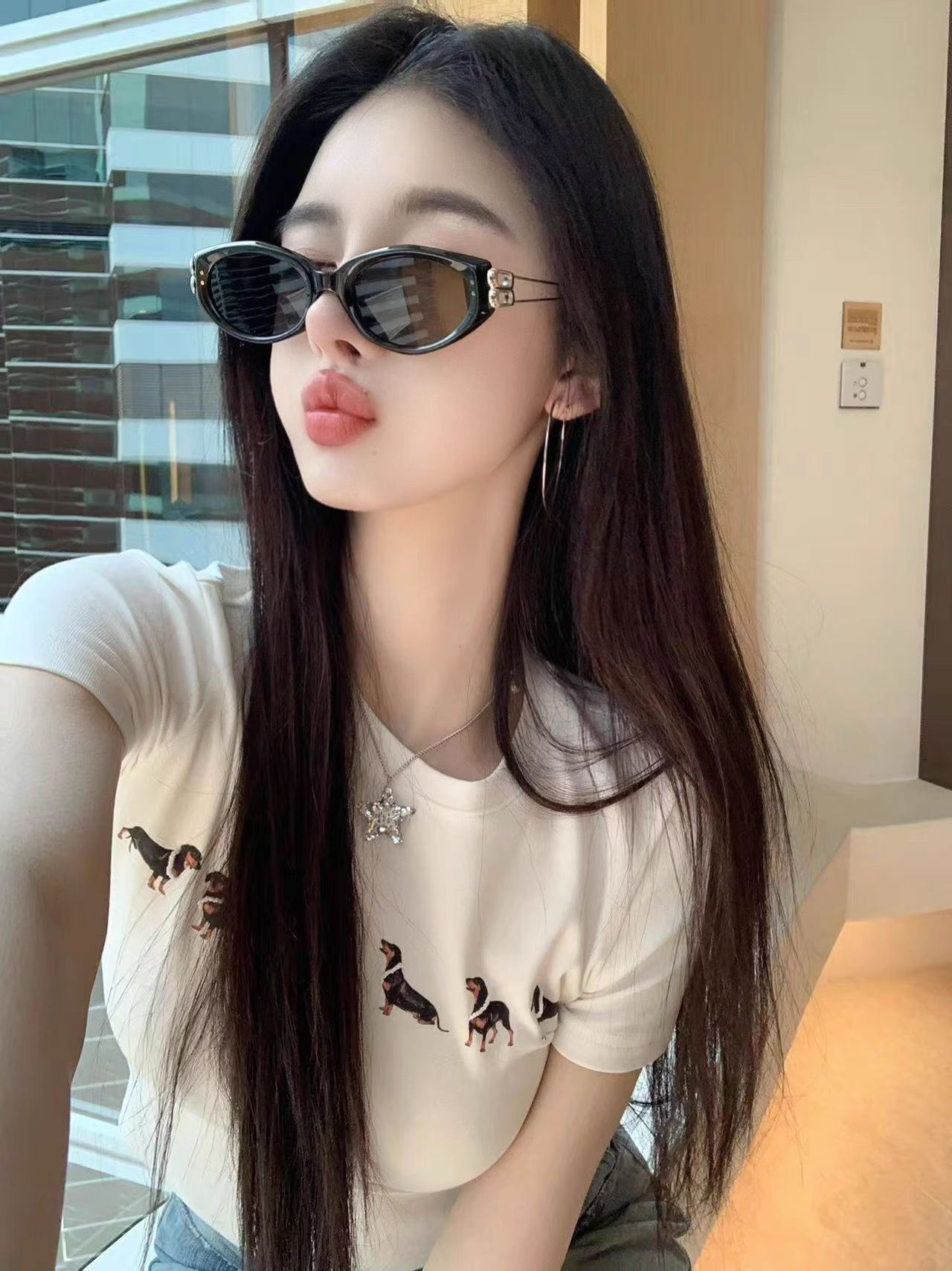 Cross-border Polarized Cat Eye High-end Metal Hollow Temple UV Protection Sunglasses_voghion.com