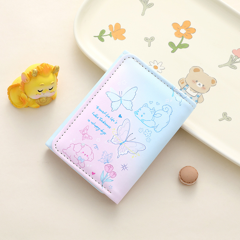 Impresión de dibujos animados billetera plegable billetera multifuncional billetera antimagnética billetera de venta
