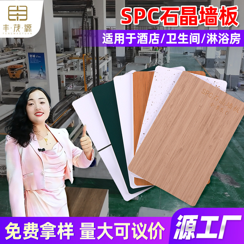 Manufacturer Customized Spc Stone Crystal Wall Panel Hotel Renovation Bathroom Bathroom Quick-Installation Fireproof Wall Panel Stone Plastic Wall Panel