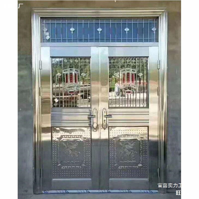 Stainless Steel Door 304 Double Door Glass Door Custom-Made Rural Wholesale Wholesale Carefully Selected Black Titanium