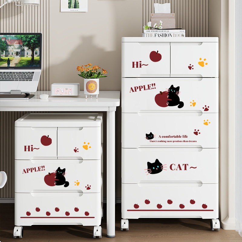 Gabinete de almacenamiento de cajón de dibujos animados para niños armario de plástico almacenamiento de bolsas armario de almacenamiento sala de estar snack juguetes almacenamiento