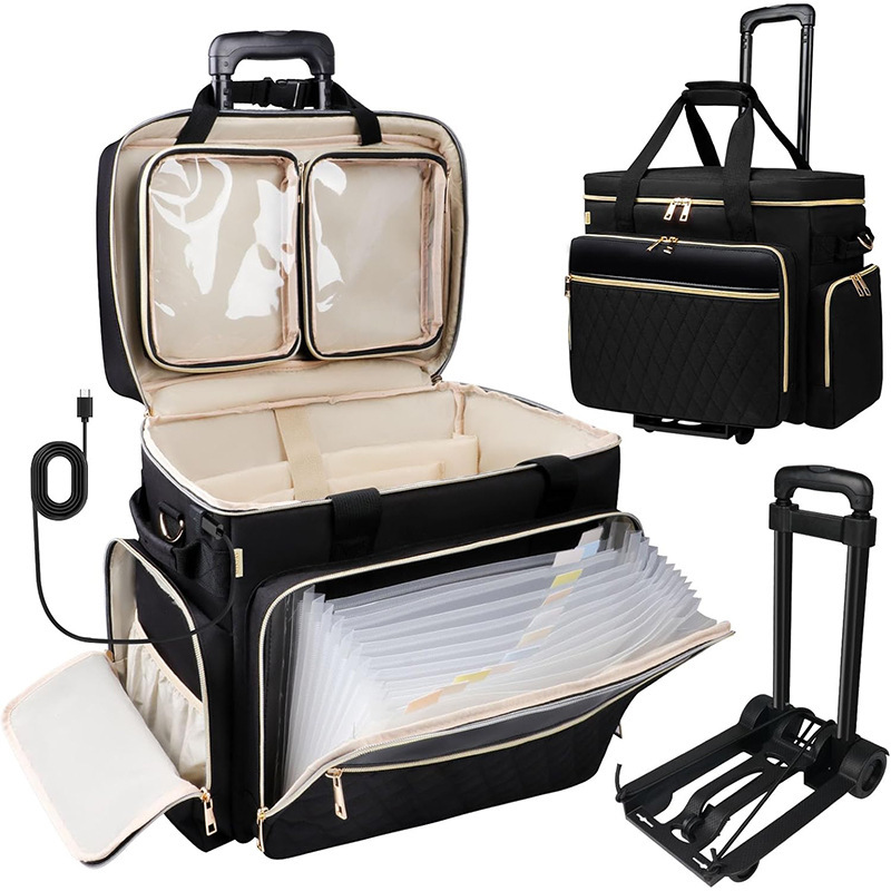 Customized Teacher's Trolley Bag from Guangzhou Factory, Detachable Office Trolley Bag for Organizing Teacher's Documents