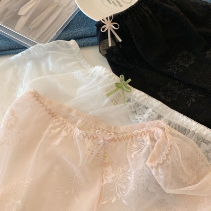 Peach Snow ~ Sexy Lace Safety Shorts for Women, Mid-Waist Pure Desire Leggings, Summer Temptation Boxer Briefs for Women