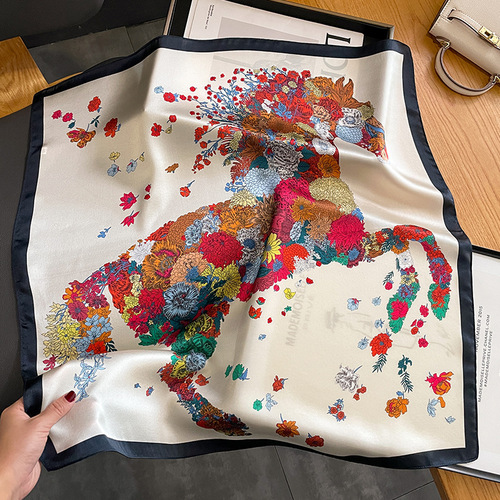 Fashion spring and autumn new temperament small square scarf 70 mulberry silk scarf decorative scarf warm neck scarf shawl silk scarf