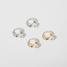 s925银耳环新潮气质复古冷淡风高级感法式珍珠耳饰耳钉女耳扣耳饰