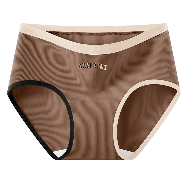 2024 nuevo estilo de algodón de grado 9A antibacteriano, largo y ensanchado, entrepierna, color de contraste, ropa interior de algodón de cintura media para niñas retro americanas