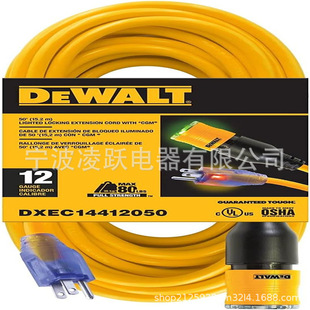 Dewalt 12/3 Sjtw Click-To-Lock Illuminated Extension Cord - Heavy Duty Outdoor