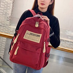 リュックサック女子学生2024新型アルファベットシンプル旅行韓国版リュックサック高校中学生大容量カバン
