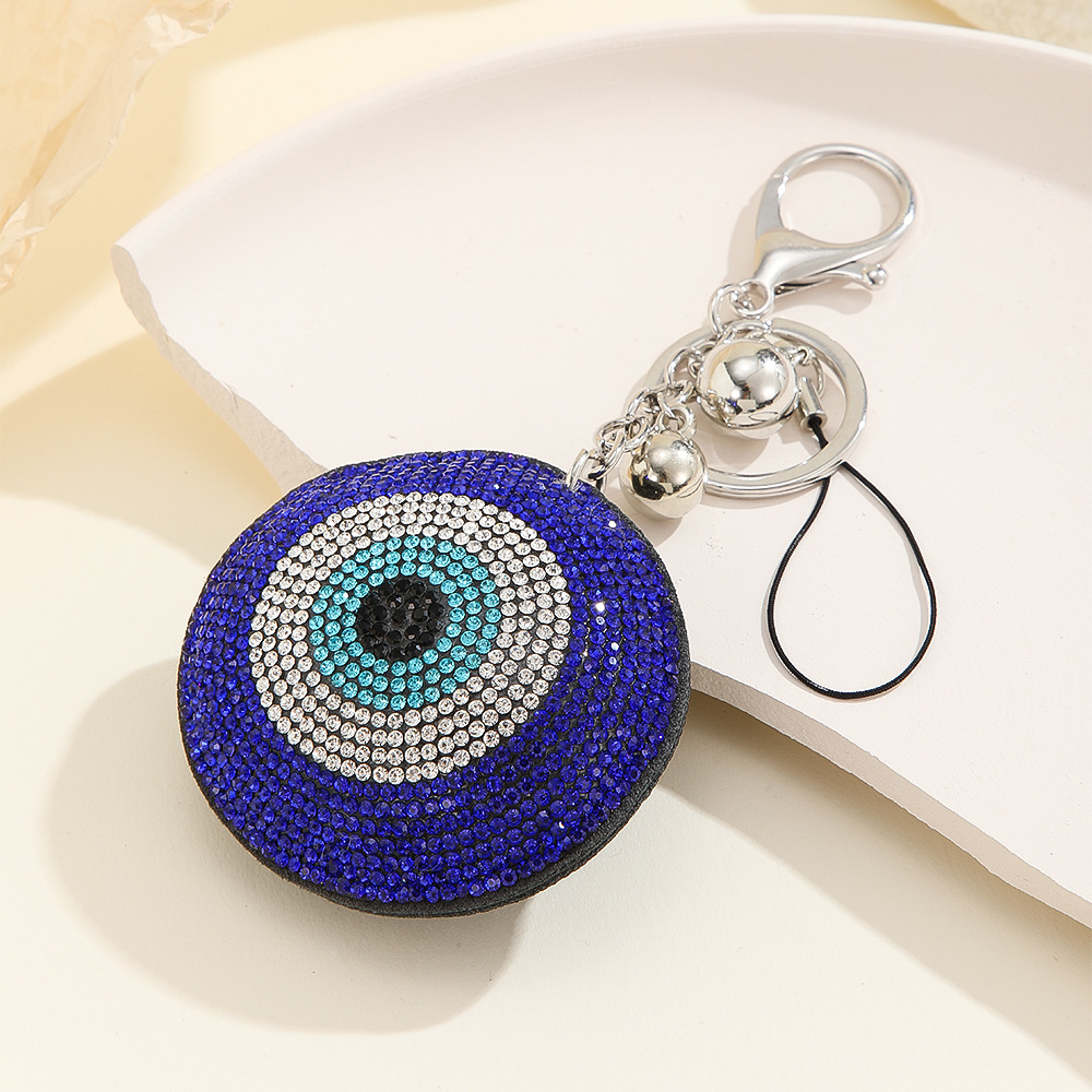 30g Weight Keychain Classification 1 Piece Quantity Holiday, Daily Occasion Rhinestone Material Heart Shape, Eye Pattern Plating Design Basic Style 1 Piece Basic Heart Shape Eye Rhinestone Plating Keychain 4