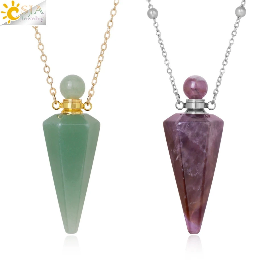 (Cross-border trading), accessory, natural water, hexagonal crystal, bottle for essential oils, perfume, pendant, necklace, wholesale
