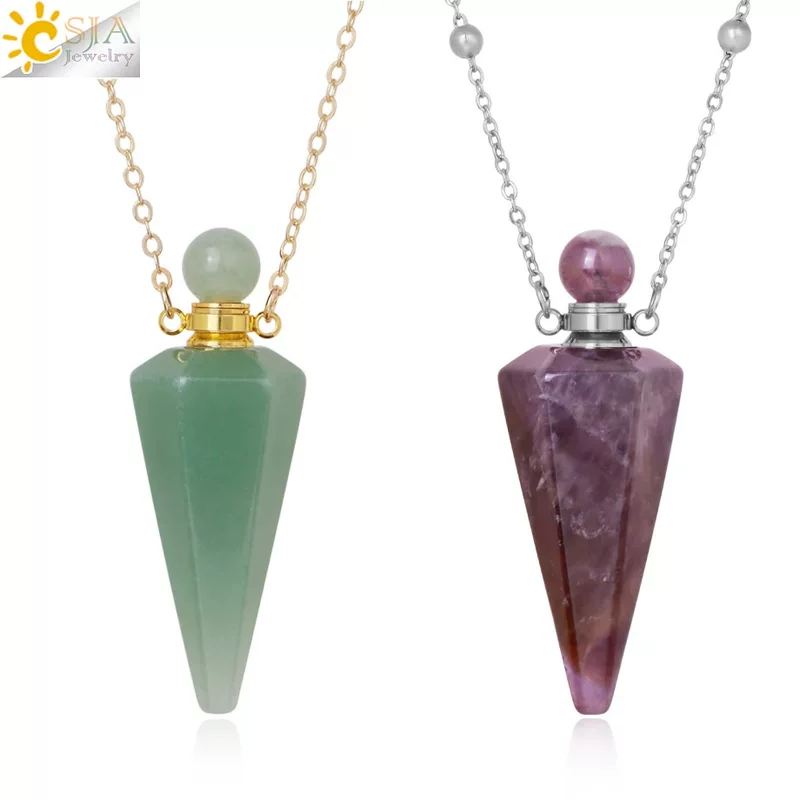 (Cross-border trading), accessory, natural water, hexagonal crystal, bottle for essential oils, perfume, pendant, necklace, wholesale