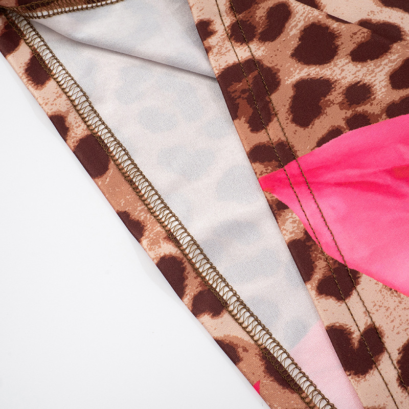 Autumn Leopard Print Hollow Out Cutout out Socialite Sexy Maxi Dress Women Clothing