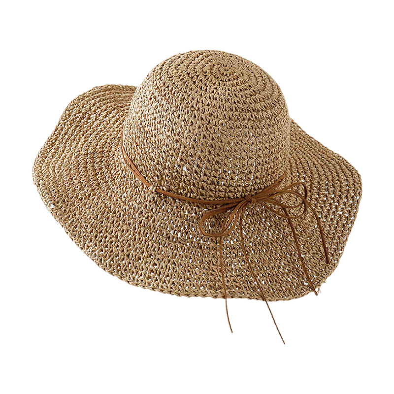 112g Weight Straw Hat Hats Type Casual, Outdoor Occasion Papyrus Material Bow Knot Pattern Spring&Summer Season Women's Gender Hawaiian, Tropical, Sweet Style Curved Eaves, Ruffles Rim Women's Hawaiian Tropical Sweet Bow Knot Curved Eaves Ruffles Straw Hat 36