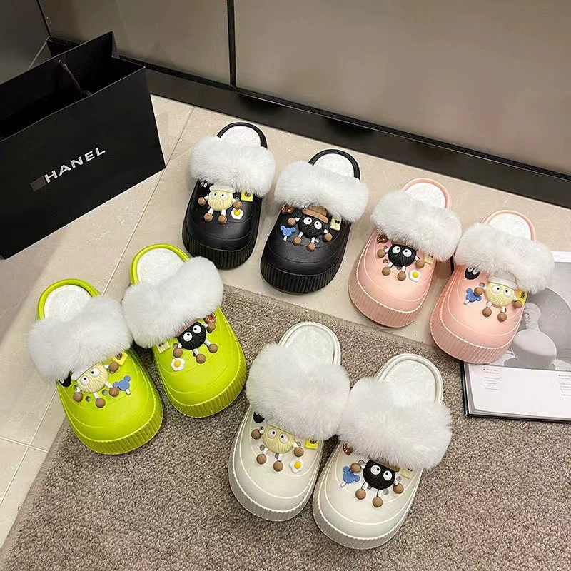 DIY пещерная обувь аксессуары милые осенние и зимние хлопковые шлепанцы ленивые люди теплые в помещении