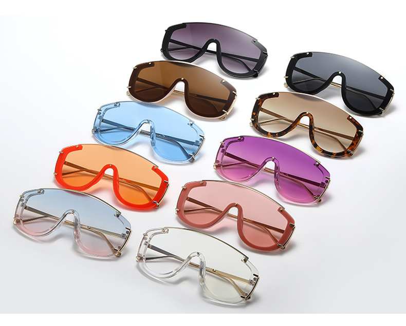 Sunglasses Classification PC, UV400 Protection Lens Material Special-Shaped Mirror Glasses Style INS Style Sports Solid Color PC UV400 Protection Special-Shaped Mirror Frameless Women's Sunglasses