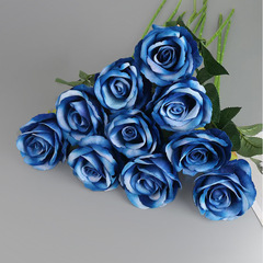 Hand-feeling velvet roses, single branch simulated curved acacia rose bouquet, wedding home decoration silk cloth decorative artificial flowers