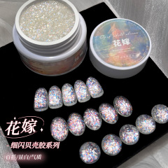 花思蝶-25g大罐花嫁 美甲光疗胶欧泊叠图胶云锦碎钻指甲油胶