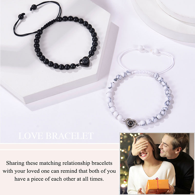Drawstring Bracelets Classification Romantic Heart Shape Natural Stone Handmade Drawstring Bracelets