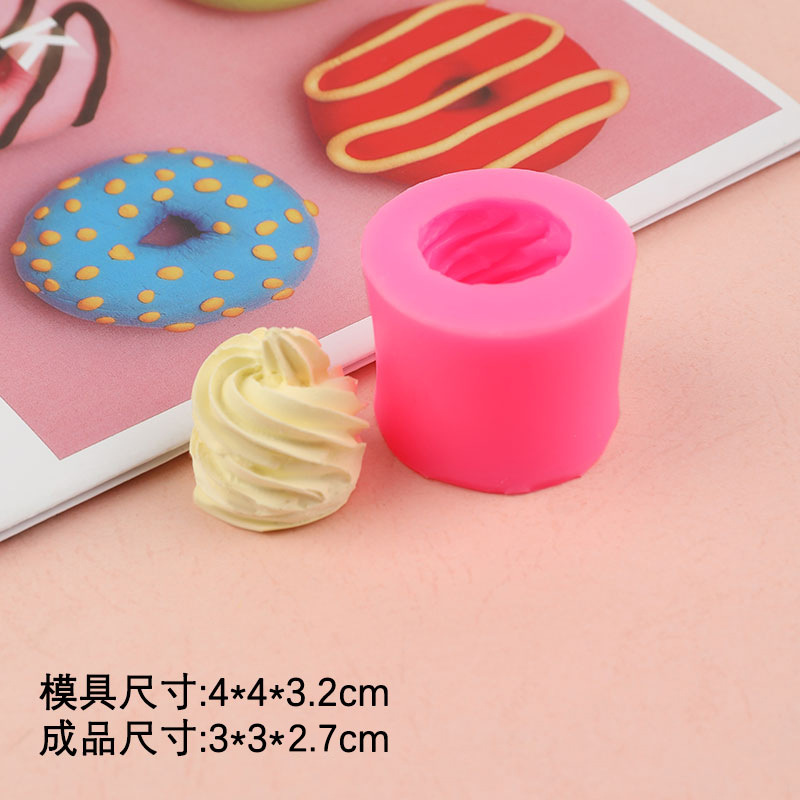 5 galletas crema grano forma silicona molde simulación cerámica suave arcilla alimentos pastel de chocolate Decoración