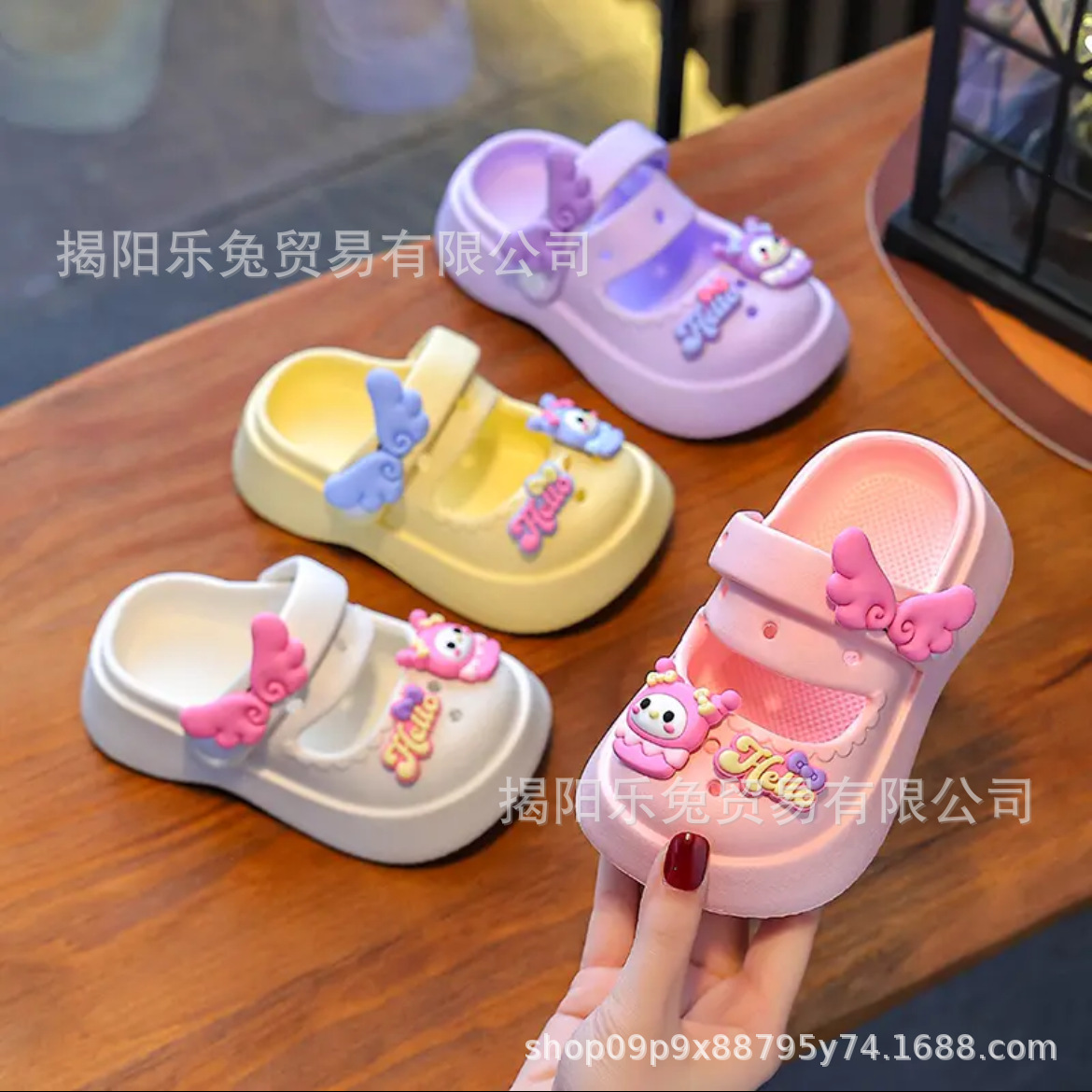 2025 Summer Rabbit Pattern Girls Sandals New Baby Princess Shoes Croc Shoes Indoor and Outdoor Wearable Slippers