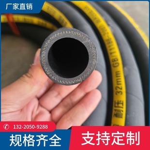 Black Canvas Hose for Water Delivery, Heat-Resistant and Pressure-Resistant Rubber Water Pipe