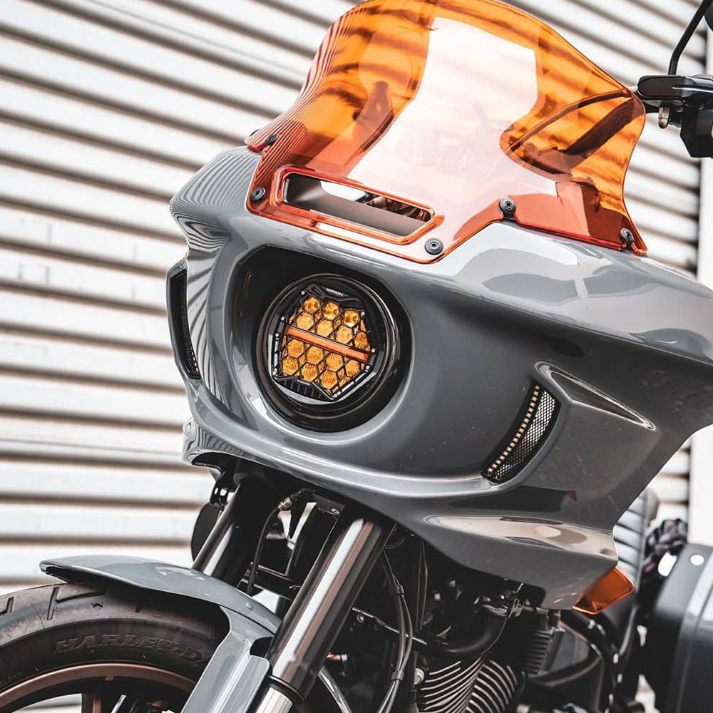 Motorcycle Headlight for Harley Sportster Dyna Softail 5.75 inch Honeycomb