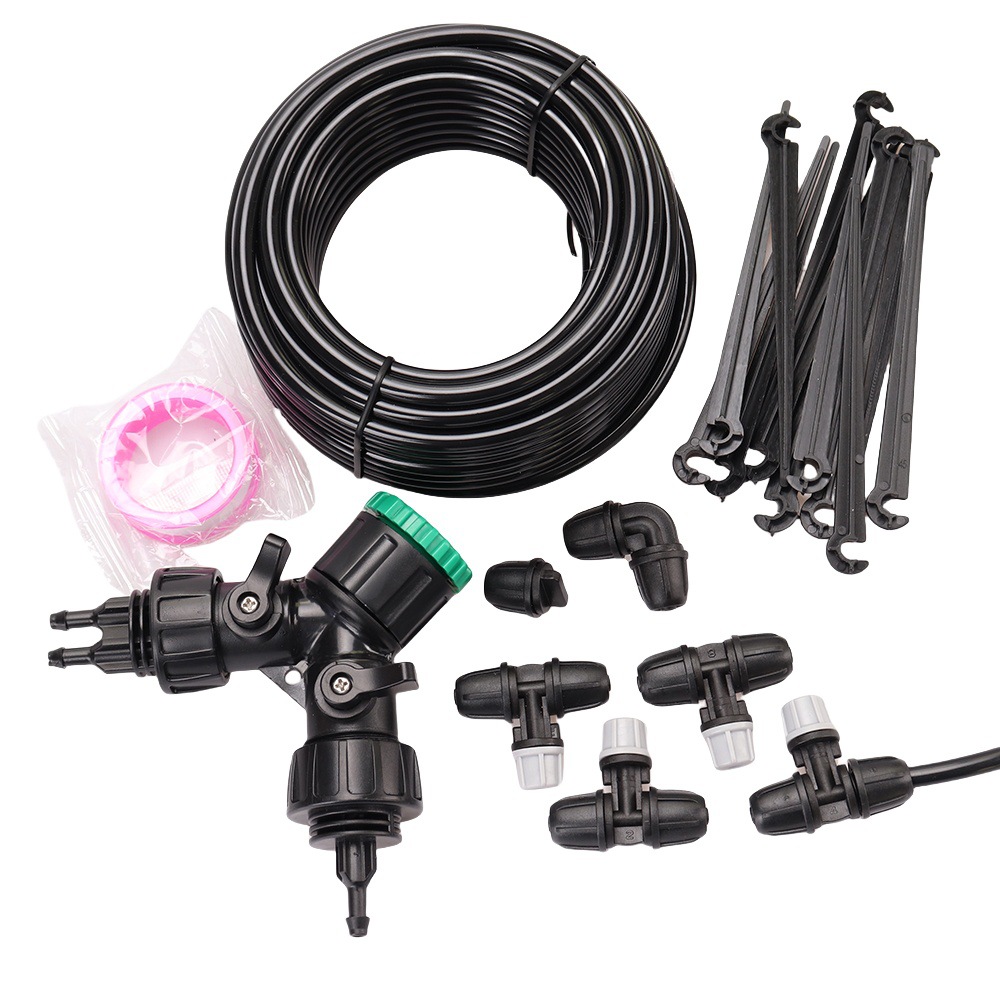 Juego de boquillas de riego por atomización, sistema de riego automático para flores, refrigeración y humidificación al aire libre, sistema de riego por goteo con pulverizador