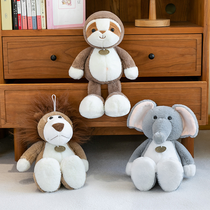 Animales del bosque León Mono Muñeca Dibujos animados Peluches Muppets Niños Juguetes Árbol Rana Calmante Muñeca de comercio exterior