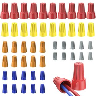 Vibit 50Pcs Wire Nut Wire Cap Wire Connector with Spring Small Wire Nut Combination Kit for