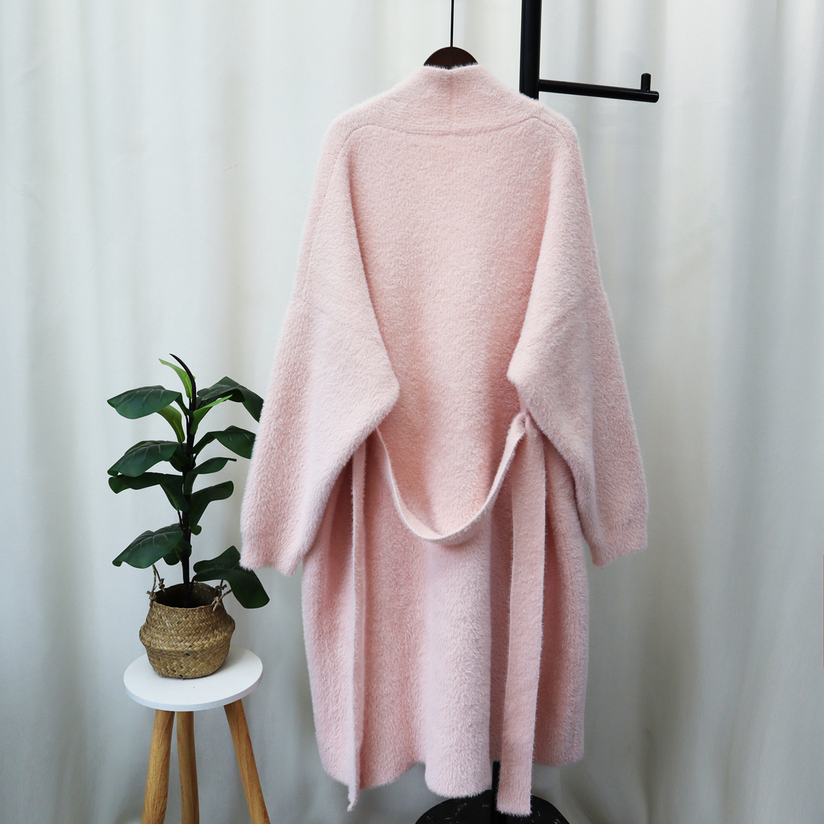 Îmbrăcăminte pentru femei, pulover din catifea de nurcă, stil leneș, haină lungă pentru femei, toamnă și iarnă, stil nou, curea, temperament, cardigan tricotat, tendință_voghion.com