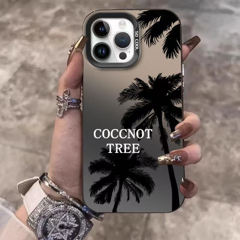 Nueva silueta de árbol de coco para iPhone 16 funda para teléfono móvil Apple 15promax/14 anti-caída 13pro12 Premium