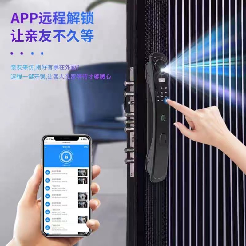 BMW cerradura inteligente 3D reconocimiento facial automático de huellas dactilares cerradura antirrobo cerradura de la puerta cerradura de contraseña electrónica cerradura visual ojo de gato