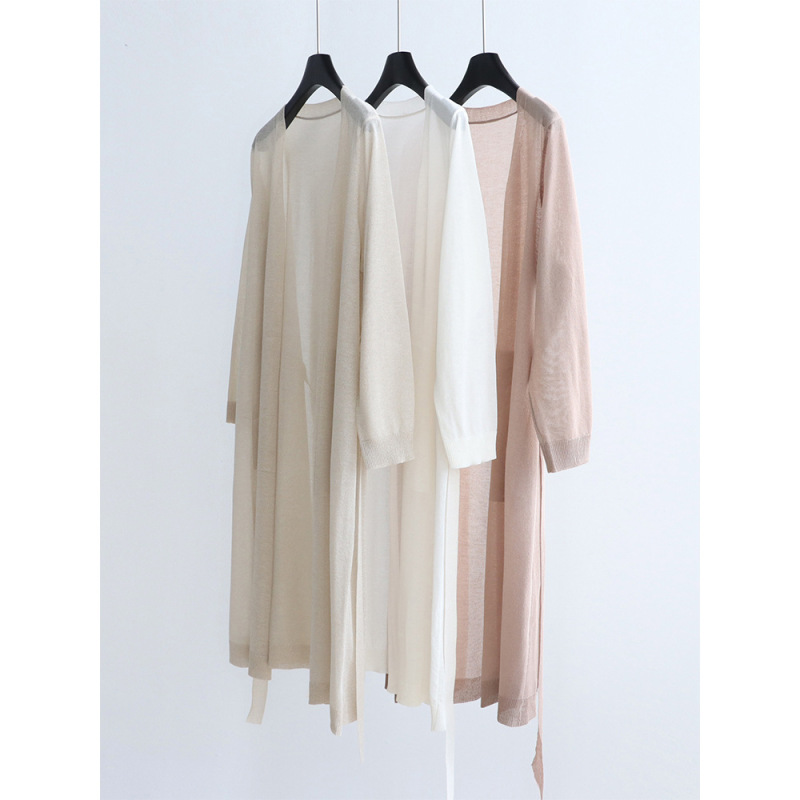 Casual Lace-Up Lightweight Knit Cardigan with Pockets, Sun Protection Outerwear Shawl for Women in Spring and Summer Casual Lace-Up Lightweight Knit Cardigan with Pockets, Sun Protection Outerwear Shawl for Women in Spring and Summer