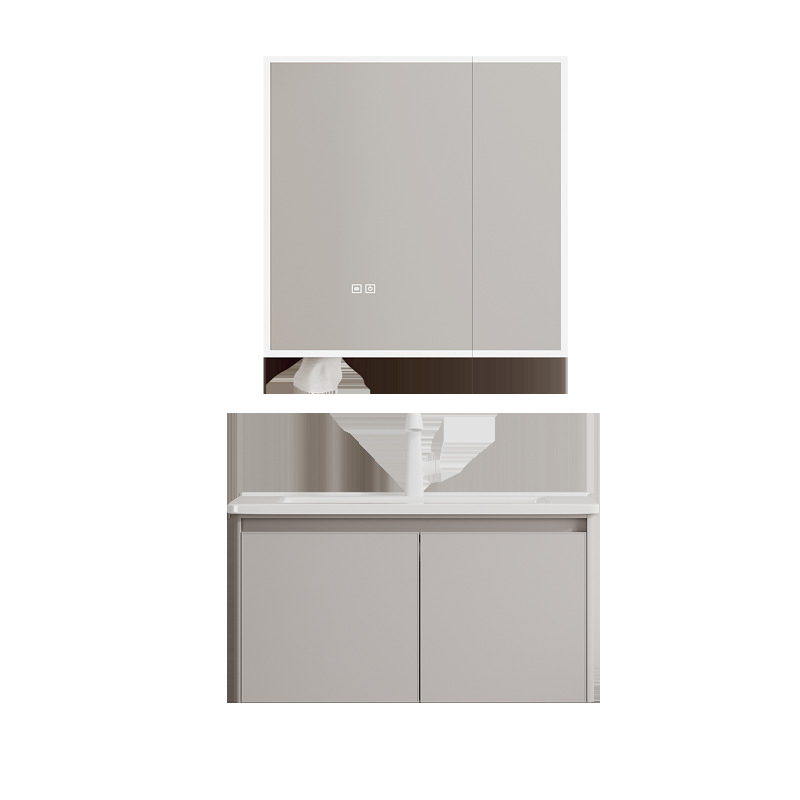 Gabinete de baño de aluminio espacial de panal grueso, gabinete de baño de 40 cm cerámica integral lavabo lavabo lavabo