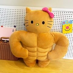 ぬいぐるみ人形面白い筋肉サンドハローキティベッド睡眠枕女性人形おもちゃ在庫卸売