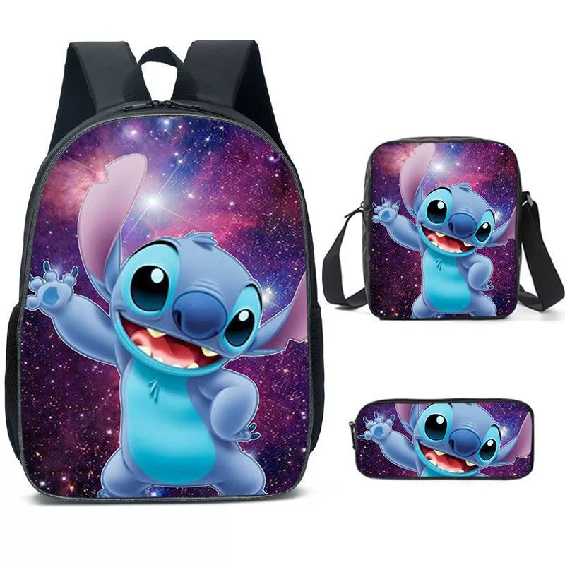 Cartoon backpack 3‑piece set — backpack, shoulder bag and pencil case, multistyle options
