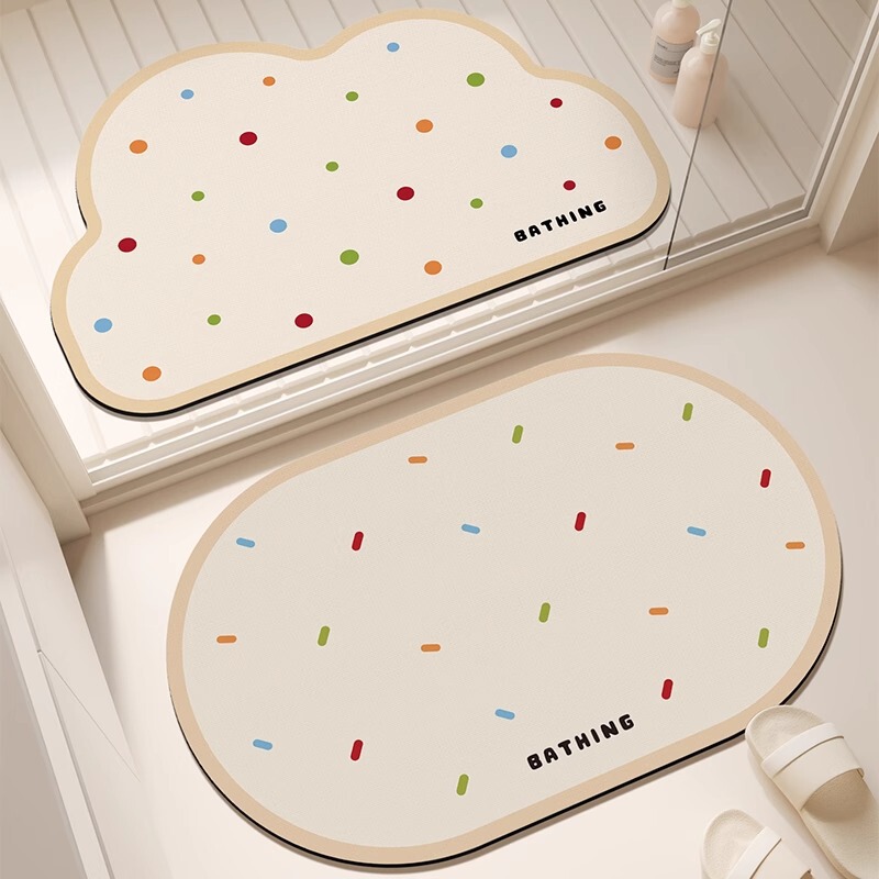 Fresh and Simple Diatomaceous Earth Bathroom Mat, Absorbent and Quick-Drying, Durable Household Foot Mat, Non-Slip Toilet Mat