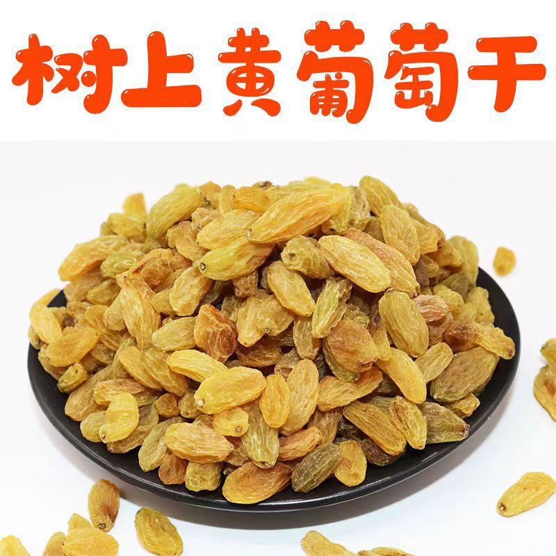 Wholesale Xinjiang tree yellow raisins naturally dried seedless original soft glutinous sweet snacks specialty new goods