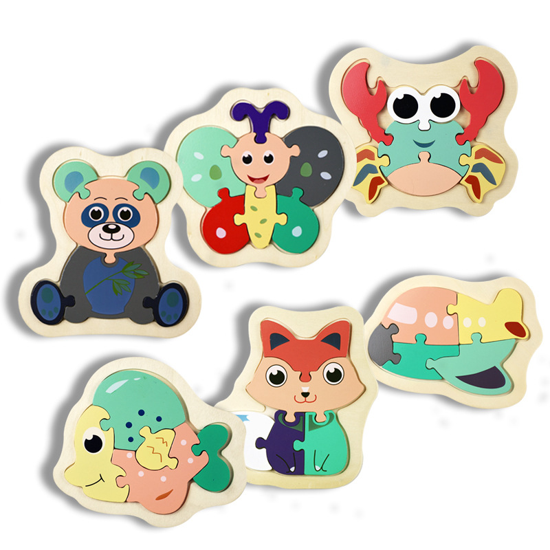 Nuevo rompecabezas avanzado simple de nivel de entrada educación temprana para niños Ilustración desarrollo de inteligencia infantil rompecabezas tridimensional simple