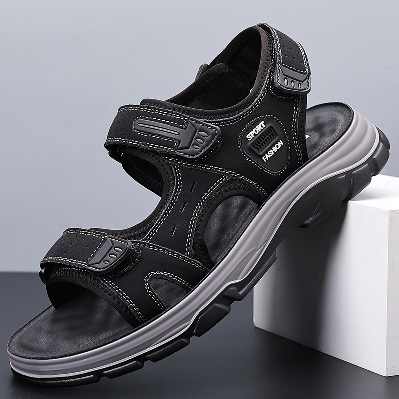 Мужские летние сандалии, дышащие слайдеры, модные тапочки в английском стиле