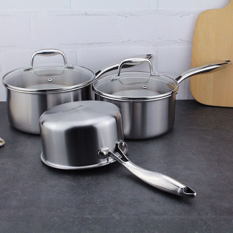 COOKONE18 / 10 acero inoxidable estilo alemán de acero grueso de cinco capas de leche de leche caliente para fideos hervidos de un solo mango sin recoger la estufa