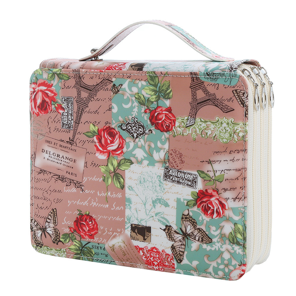 Amazon 120 agujeros AliExpress bolígrafo de gran capacidad de tres capas cremallera bolsas de lápiz caja de pluma set fábrica al por mayor