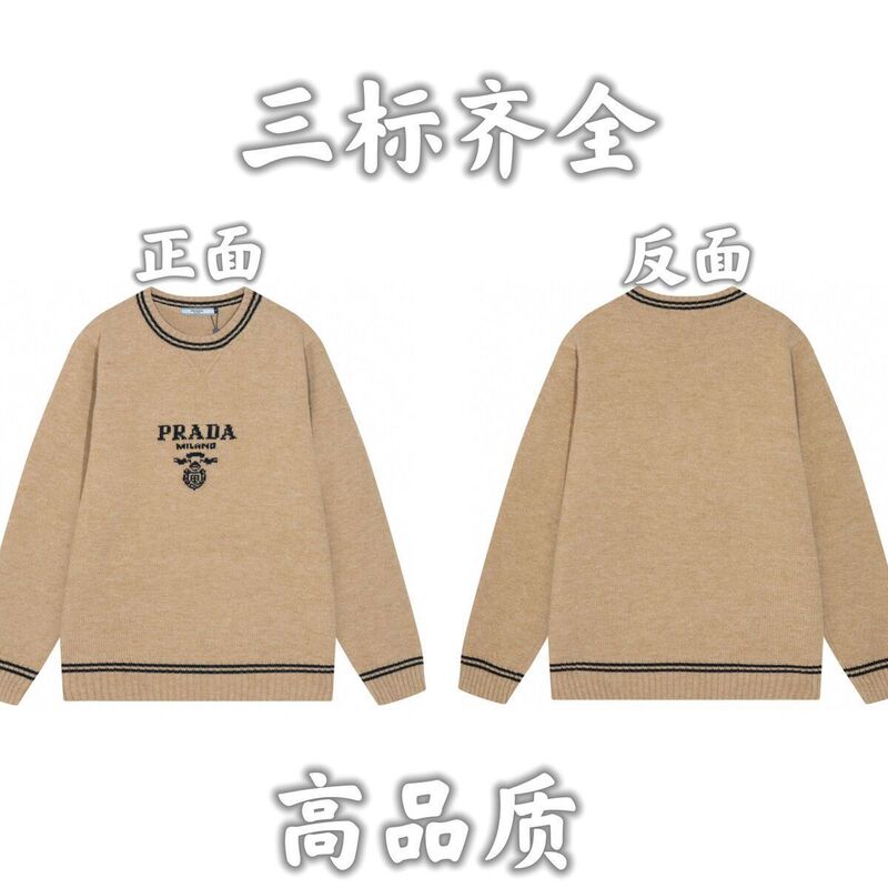 24秋冬新款潮牌字母满身logo圆领针织毛衣男女款宽松休闲上衣|undefined